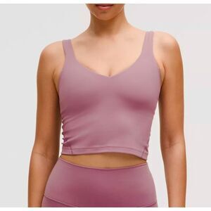 Lululemon Align Tank Purple Crop Nulu Built-In Bra Pink Size 6